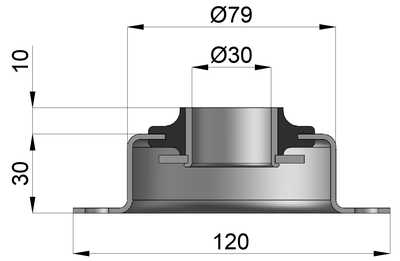 CNU 8040 Series Anti Vibaration Mount Drawing And Data